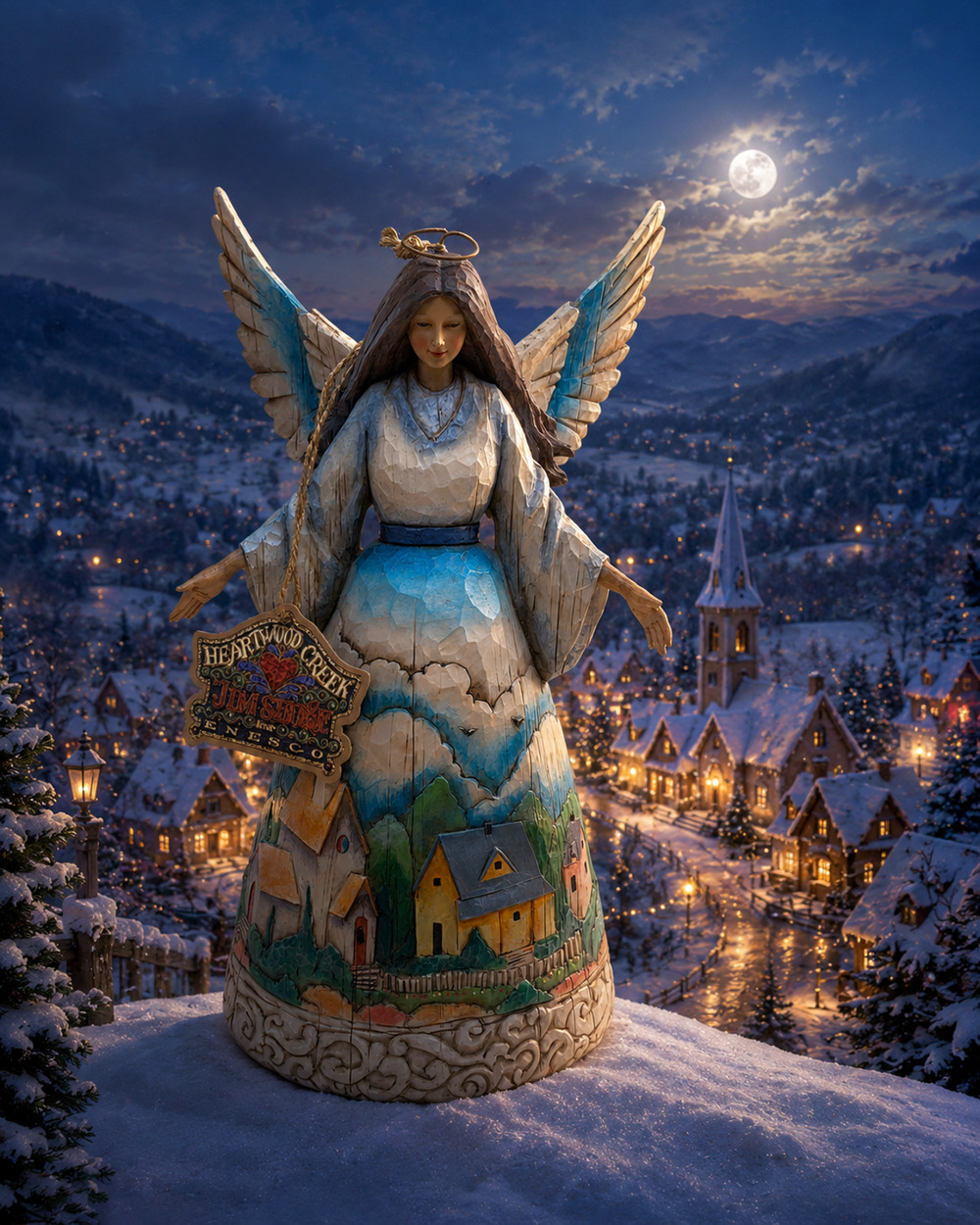 Vtg 2003 NEW Jim Shore Heartwood Creek Angel Watcher Of Villages & Valleys NWT